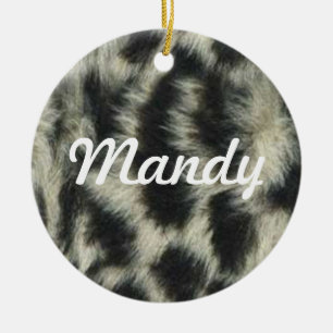 Snow Leopard Name Ornament
