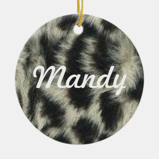 Snow Leopard Name Ornament (Vorne)