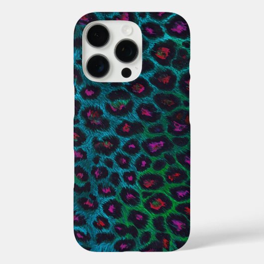 Snow Leopard Neon-Noir Muster Case-Mate iPhone Hülle (Rückseite)