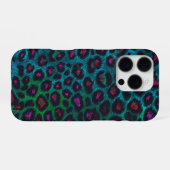 Snow Leopard Neon-Noir Muster iPhone Hülle (Rückseite (Horizontal))