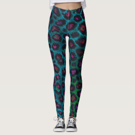 Snow Leopard Neon-Noir Muster Leggings