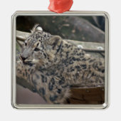 Snow Leopard Ornament Aus Metall (Vorne)