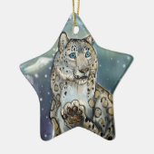 Snow Leopard~ornament Keramik Ornament (Links)