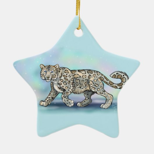 Snow Leopard~ornament Keramik Ornament (Hinten)