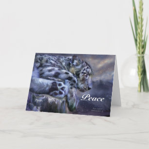 Snow Leopard Peace Holiday ArtCard Feiertagskarte