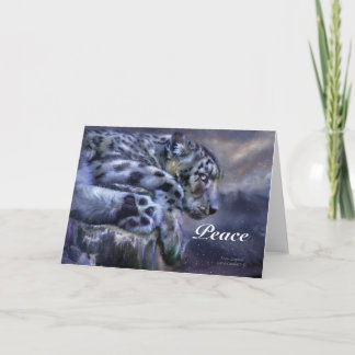Snow Leopard Peace Holiday ArtCard Feiertagskarte