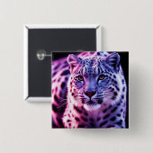 Snow Leopard Portrait Button (Vorne & Hinten)
