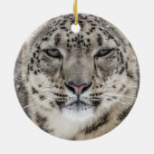 Snow Leopard Portrait Keramik Ornament (Hinten)