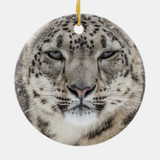 Snow Leopard Portrait Keramik Ornament