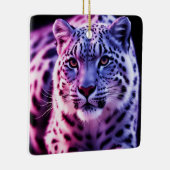 Snow Leopard Portrait Keramikornament (Rechts)