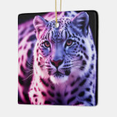 Snow Leopard Portrait Keramikornament (Links)