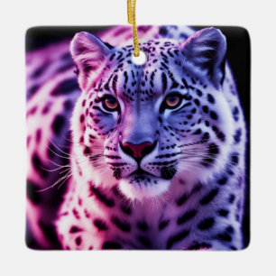 Snow Leopard Portrait Keramikornament