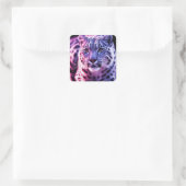 Snow Leopard Portrait Quadratischer Aufkleber (Tasche)