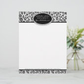 Snow Leopard Print Custom Hair & Beauty Lethead Briefkopf (Stehend Vorderseite)