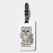 Snow leopard - Purr-ello Gepäckanhänger (Vorderseite vertikal)