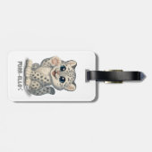 Snow leopard - Purr-ello Gepäckanhänger (Rückseite horizontal)
