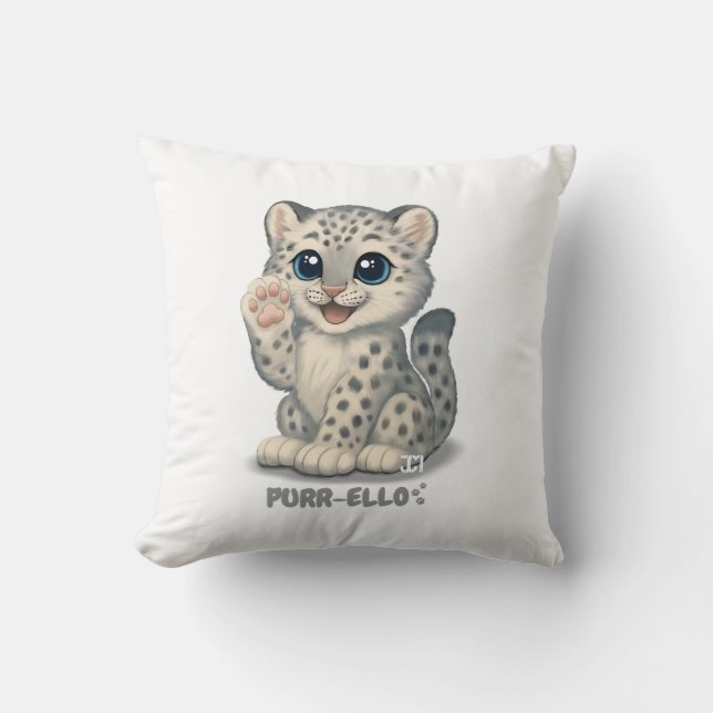 Snow leopard - Purr-ello Kissen (Vorderseite)
