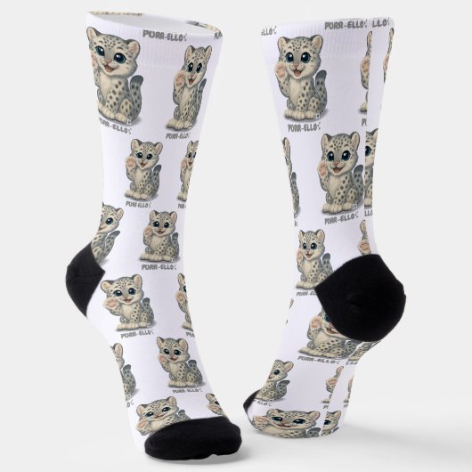 Snow leopard - Purr-ello Socken (Gewinkelt)
