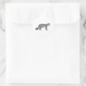 Snow Leopard Runder Aufkleber (Tasche)