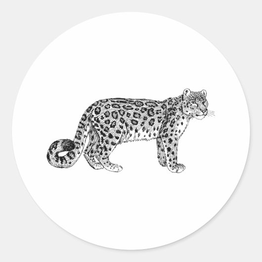 Snow Leopard Runder Aufkleber (Vorderseite)