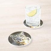 Snow Leopard Sandstein Untersetzer (Seite)