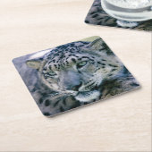 Snow Leopard-Schließung Rechteckiger Pappuntersetzer (angewinkelt)