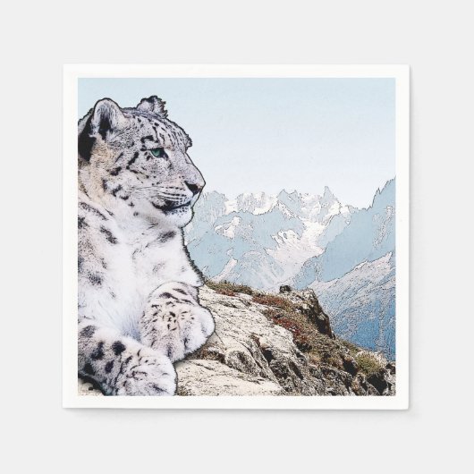 Snow Leopard Serviette (Vorderseite)