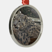 Snow Leopard Silbernes Ornament (Rechts)