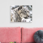 Snow Leopard Snow Portrait Leinwanddruck (Insitu (Wohnzimmer))