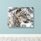 Snow Leopard Snow Portrait Leinwanddruck (Insitu (Holzboden))