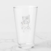 Snow Leopard Snowflakes Blaue Blumen Glas (Rückseite)