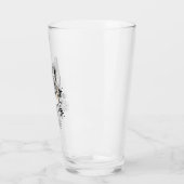 Snow Leopard Snowflakes Blaue Blumen Glas (Links)