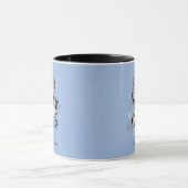 Snow Leopard Snowflakes Blaue Blumen Tasse (Zentrum)
