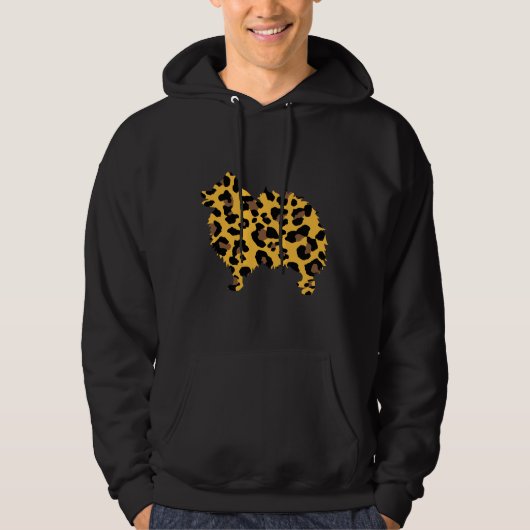 Snow Leopard Spitz Dog Print Pom Dog Hoodie (Vorderseite)