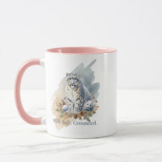 Snow Leopard Still Soft Grounded Art Tasse