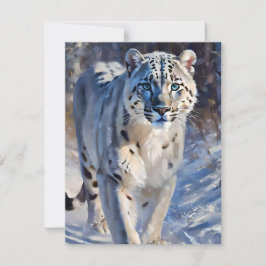 Snow Leopard Studie A - Öle Feiertagskarte