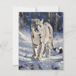 Snow Leopard Studie C - Öle Feiertagskarte