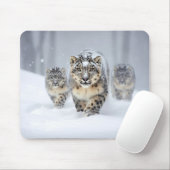 Snow Leopard Tierfamilie Wandern Mousepad (Mit Mouse)