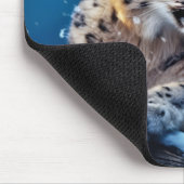 Snow Leopard Tierwelt Wilderes Meer Mousepad (Ecke)