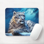 Snow Leopard Tierwelt Wilderes Meer Mousepad (Mit Mouse)