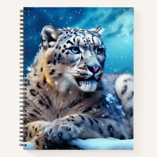 Snow Leopard Tierwelt Wilderes Meer Notizblock (Vorderseite)
