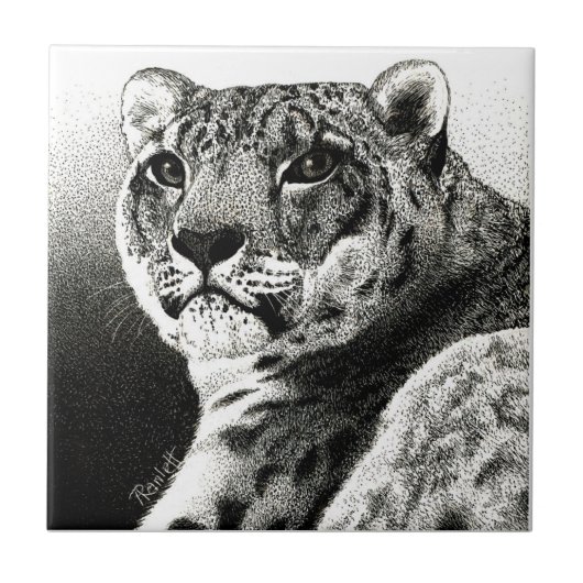 Snow Leopard Tile Fliese (Vorderseite)