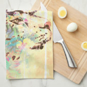 Snow Leopard tropische Blume Hawaiianische Pastell Geschirrtuch (Viertel Falte)