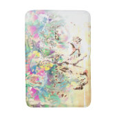 Snow leopard tropische Blume Hawaiianisches Tier Badematte (Vorderseite Vertikal)