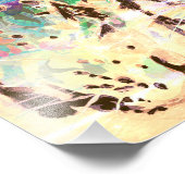 Snow leopard tropische Blume Hawaiianisches Tier Fotodruck (Ecke)