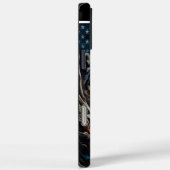 Snow Leopard unter amerikanischer Flagge Case-Mate iPhone Hülle (Rückseite / Rechts)