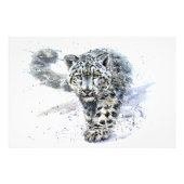Snow Leopard Wasserfarbe Fotodruck (Vorne)
