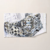 Snow Leopard Wasserfarbe Handtuch (Handtuch)