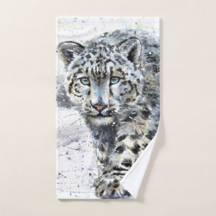 Snow Leopard Wasserfarbe Handtuch