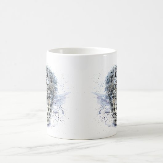 Snow Leopard Wasserfarbe Kaffeetasse (Mittel)